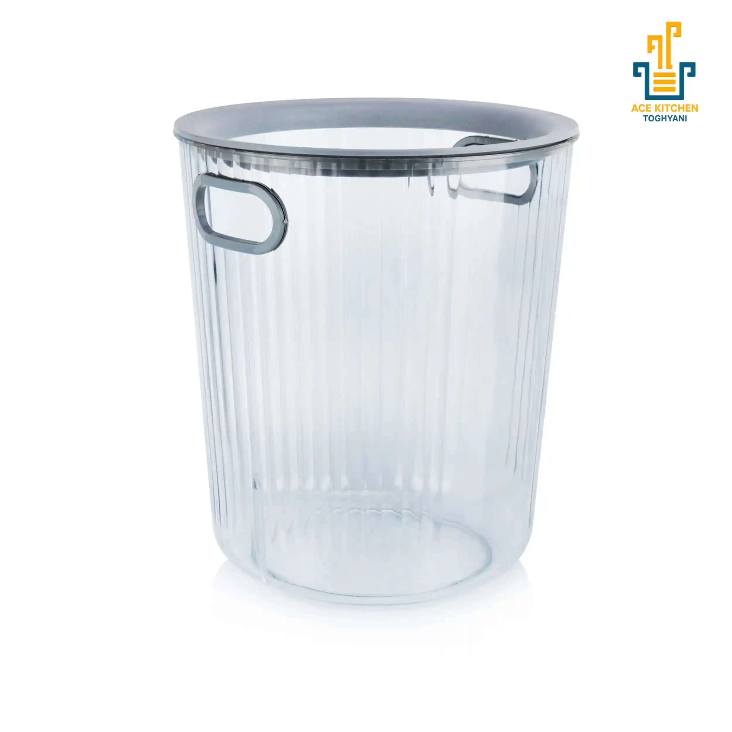 سطل کاغذي شفاف رابين درب پلاستیکی