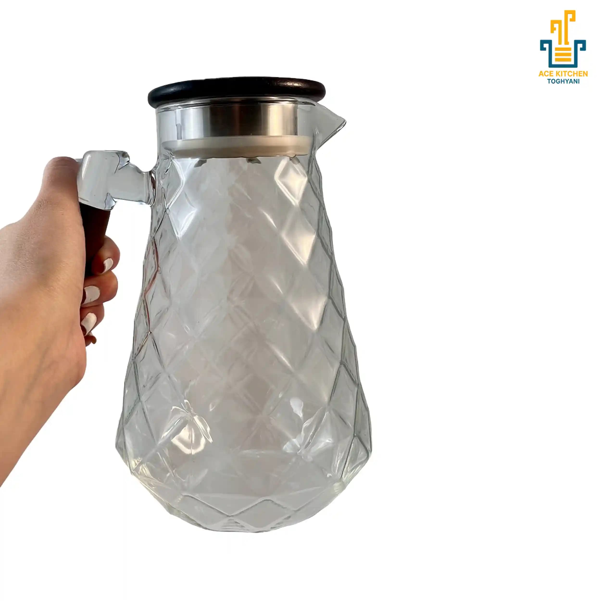 پارچ دسته چوبی طرح دار پیرکس — تصویر ۶