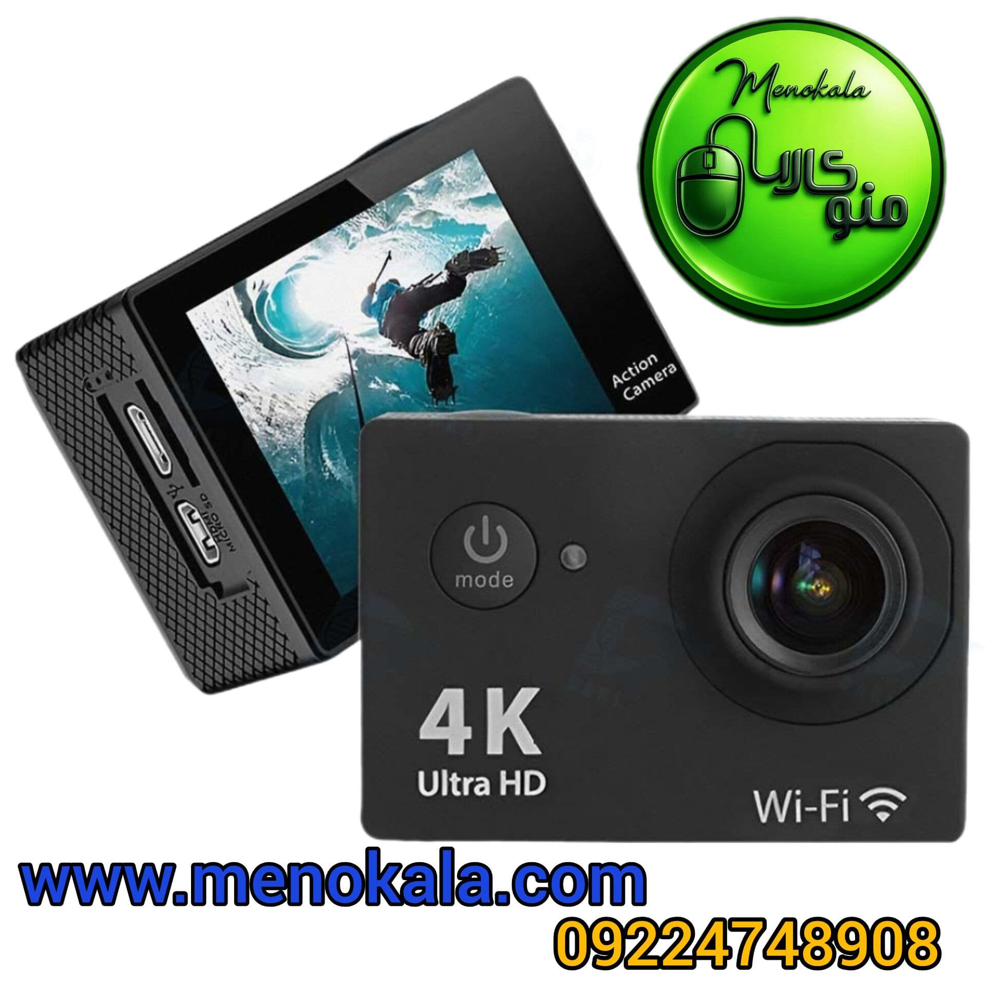 دوربین ورزشی اکشن کمرا اصل 4K ضد آب IP68 با WiFi