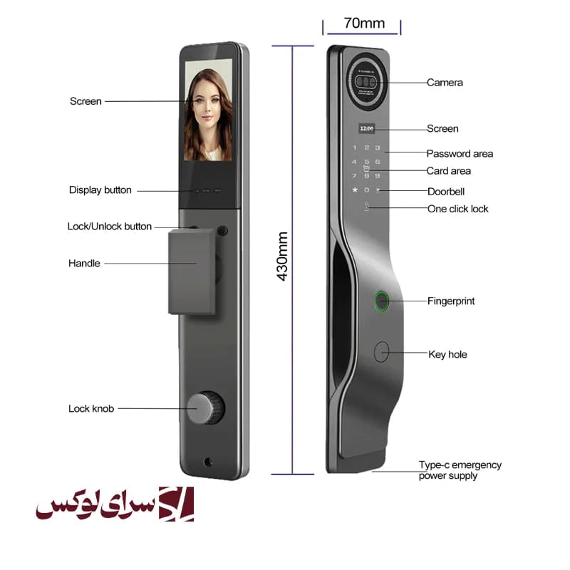 قفل دیجیتال تشخیص چهره F47 — تصویر ۴