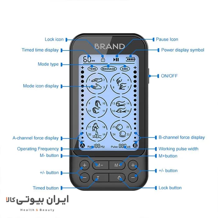 دستگاه فيزيوتراپى خانگی تنس عضلانی کارینا مدل AS9034 — تصویر ۷