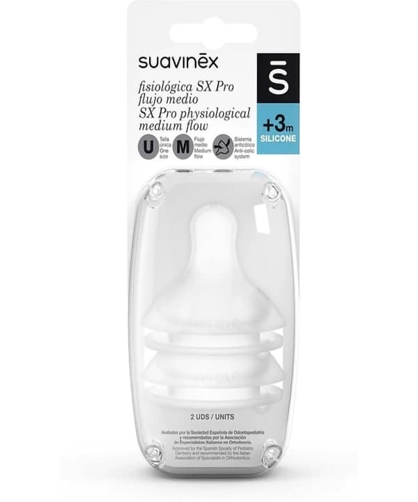 سرشیشه نسل جدید جریان متوسط 3+ ماه سر بادامی سواوینکس Suavinex (پک دوعددی) — تصویر ۸
