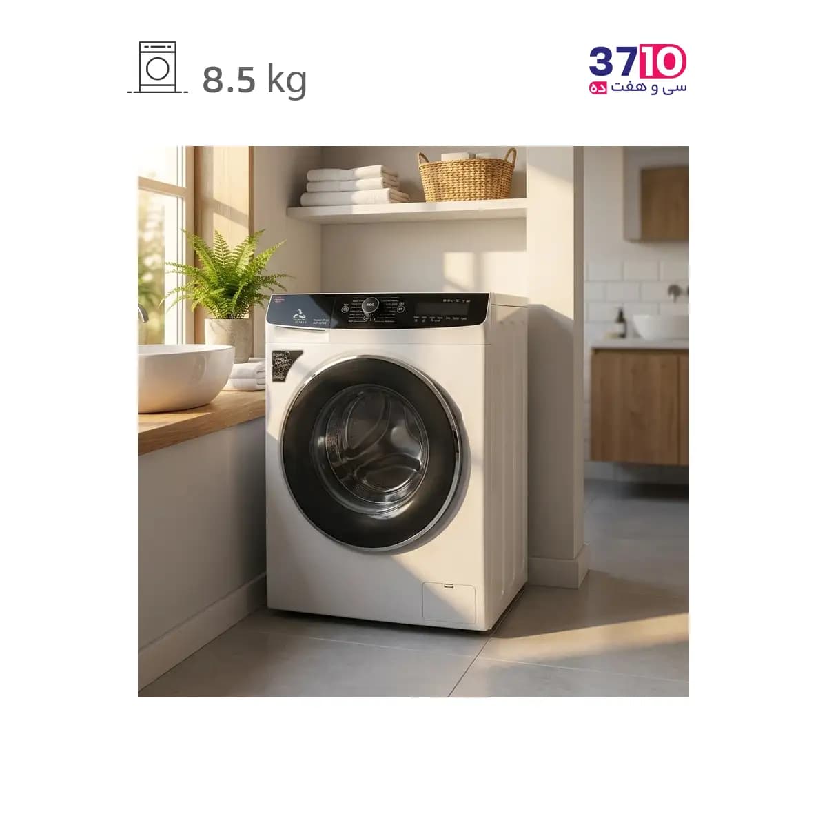 ماشین لباسشویی پارس خزر ParsKhazar مدل +WM-8514W تانستن TanesTan سفید — تصویر ۵