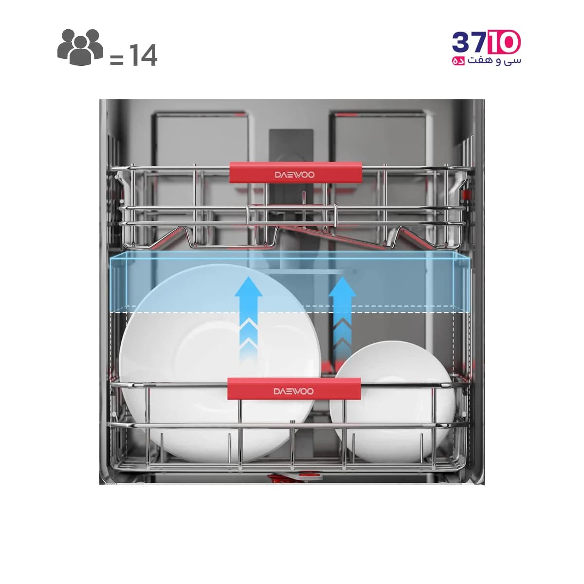 ماشین ظرفشویی دوو DAEWOO مدل DW-160W سفيد سری ماگدا پلاس 14 نفره هوشمندIOT — تصویر ۱۱