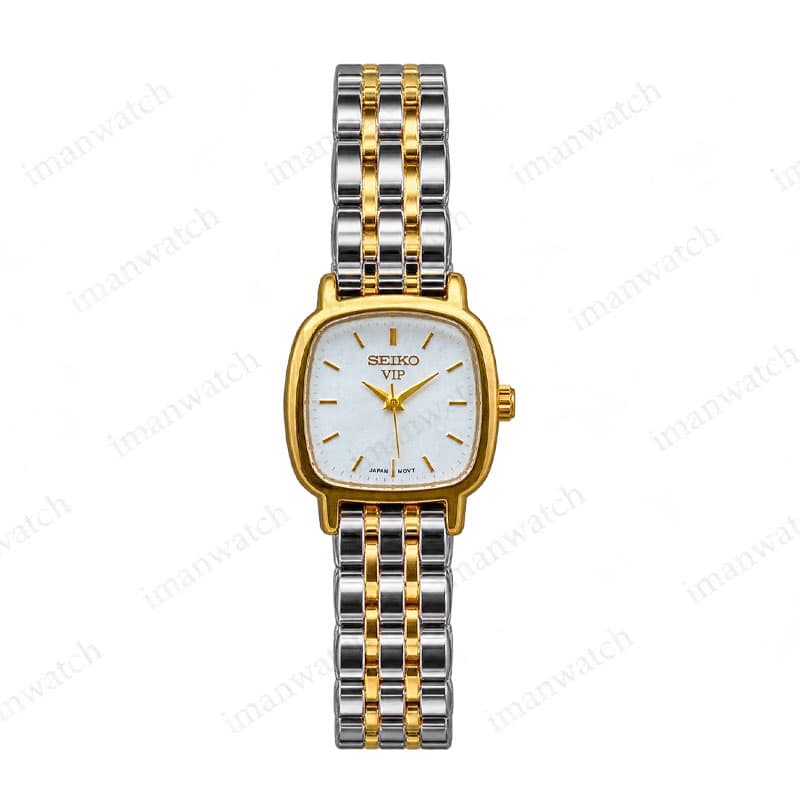 ساعت مچی زنانه سیکو دو رنگ طلایی صفحه سفید Seiko 2523L