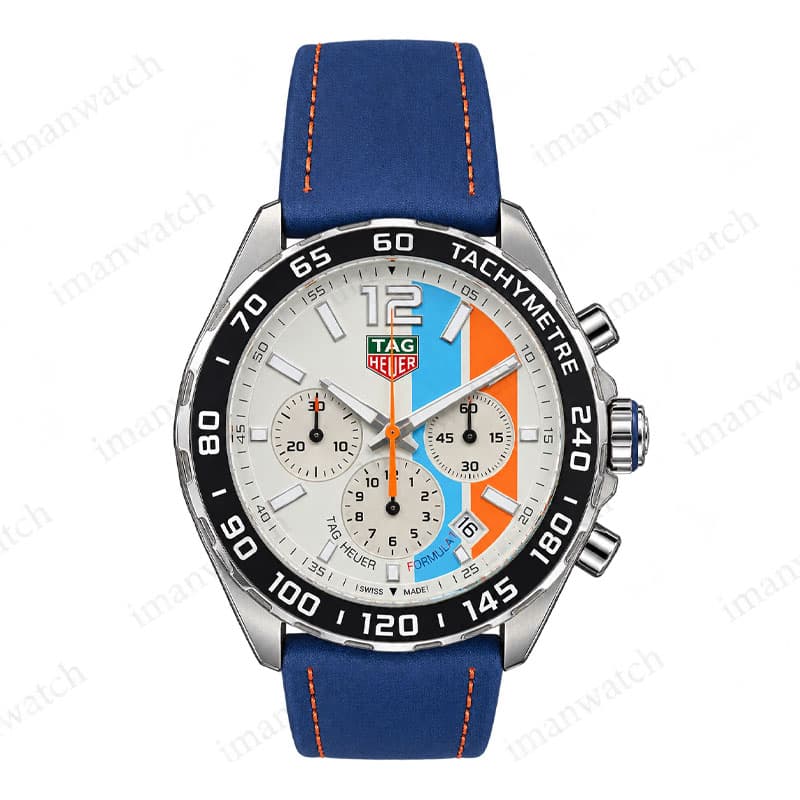ساعت مچی مردانه تگ هویر فرمول یک صفحه سفید بند چرمی TAG Heuer Fomula 1
