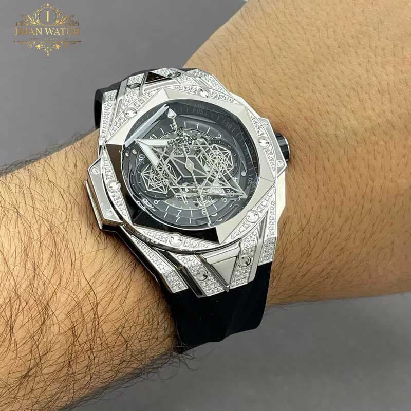 ساعت مچی هابلوت کهکشانی Hublot Unico Sang Bleu ll Diamonds 2324Q — تصویر ۵