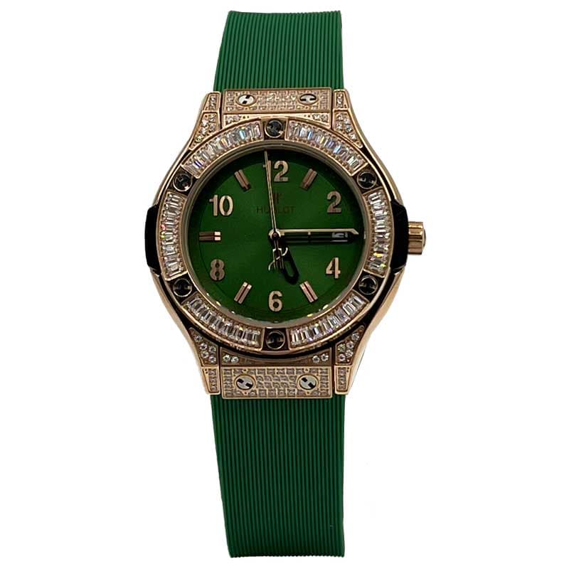ساعت مچی هابلوت بیگ بنگ زنانه دورنگین سبز HUBLOT BIG BANG 5257 — تصویر ۵