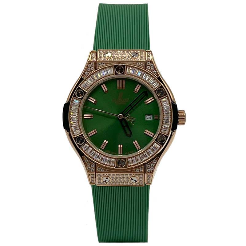 ساعت مچی هابلوت بیگ بنگ زنانه دورنگین سبز HUBLOT BIG BANG 12568 — تصویر ۷