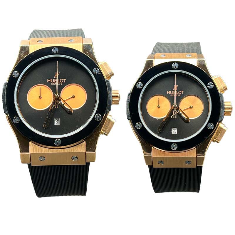 ساعت مچی ست هابلوت بیگ بنگ صفحه مشکی کرنوگراف Hublot big bang 12549 — تصویر ۴