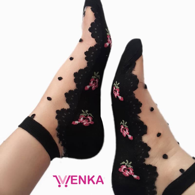 جوراب مچی شیشه ای گلدار کد 392