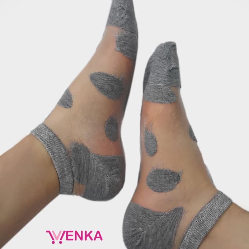 جوراب مچی شیشه ای خال درشت کد 0363