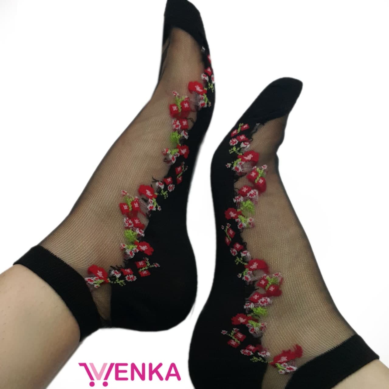 جوراب مچی شیشه ای گلدار کد 8363