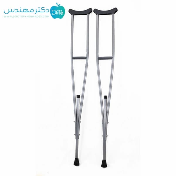 عصا زیر بغل گالوانیزه قابل تنظیم (یک جفت) — تصویر ۲