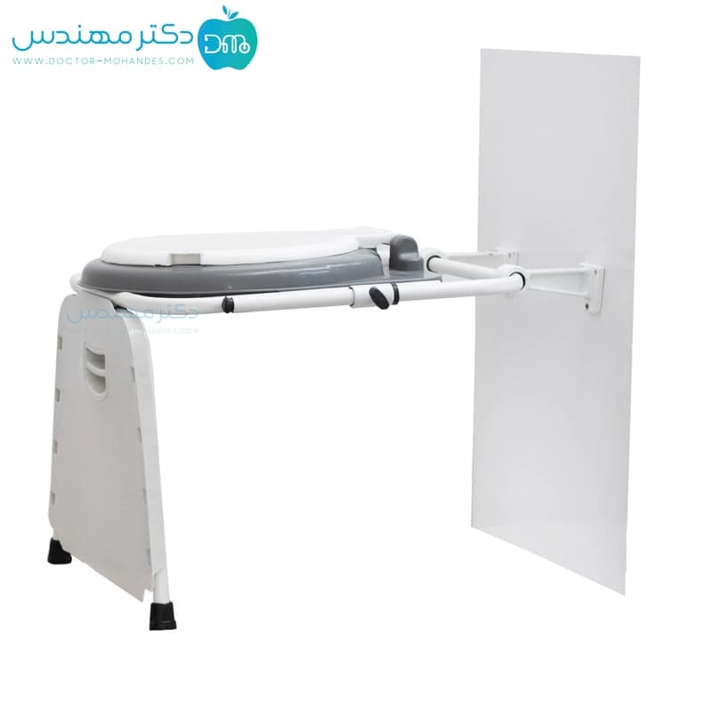 توالت فرنگی دیواری تاشو تیوان طب (پایه آلومینیومی) بدون قیف — تصویر ۶