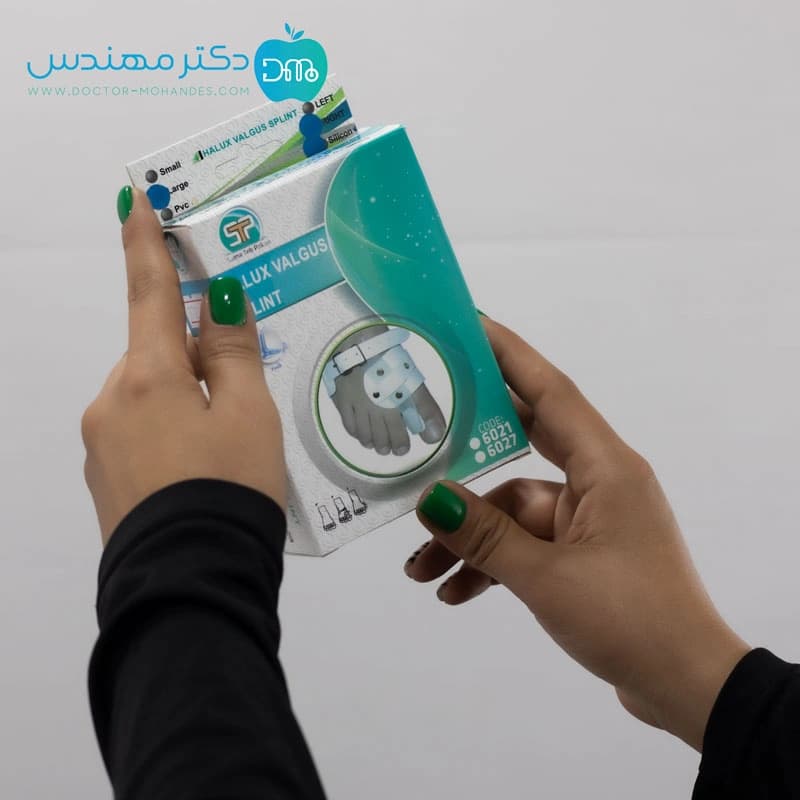مجموعه اسپلنت هالوکس والگوس پای راست با لا انگشتی سیلیکونی سما طب کد6027 — تصویر ۷