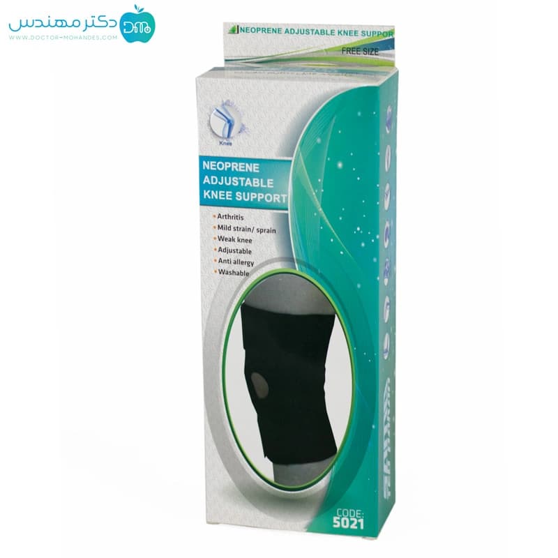 زانوبند قابل تنظیم نئوپرن سماطب کد 5021 — تصویر ۱۱