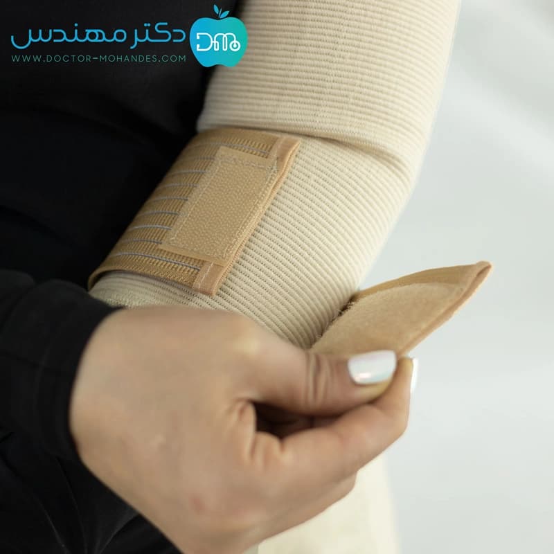 آرنج بند کشی با کش ساپورت سماطب کد 2043 — تصویر ۴