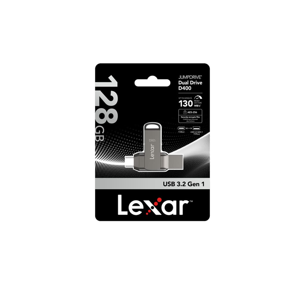 فلش مموری لکسار مدل Dual Drive D400 USB 3.1 Type-C ظرفیت 128 گیگابایت