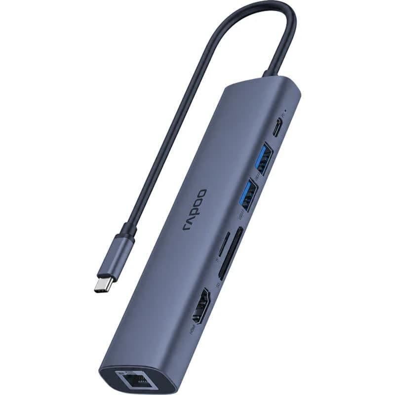 هاب چندکاره 7 پورت رپو مدل RAPOO XD71 همراه کارت ریدر — تصویر ۹