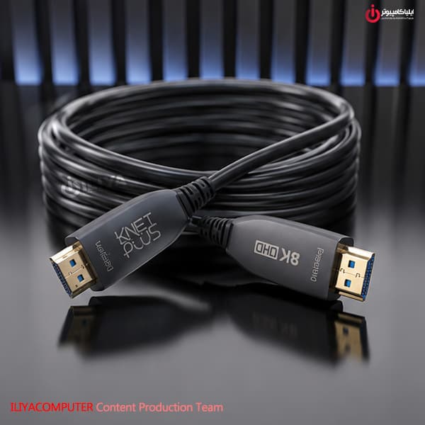 کابل 2.1 HDMI فیبر نوری کی نت پلاس مدل K-NET PLUS KP-A156 طول 5 متر — تصویر ۳