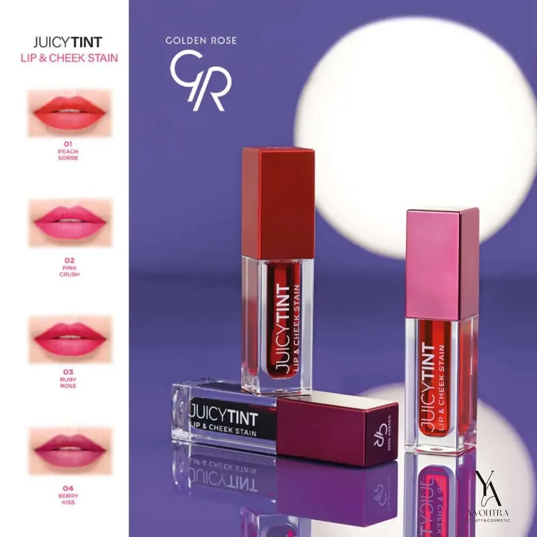 تینت لب و گونه مایع مدل Juicy Tint گلدن رز GOLDEN ROSE — تصویر ۳