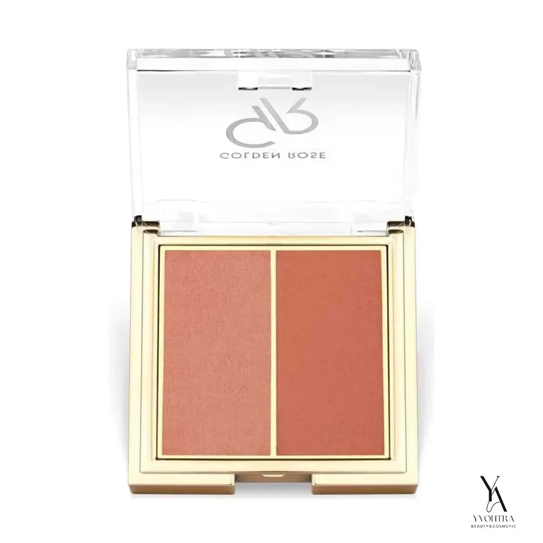 پالت رژ گونه دو رنگ گلدن رز GOLDEN ROSE مدل ICONIC DUO — تصویر ۳