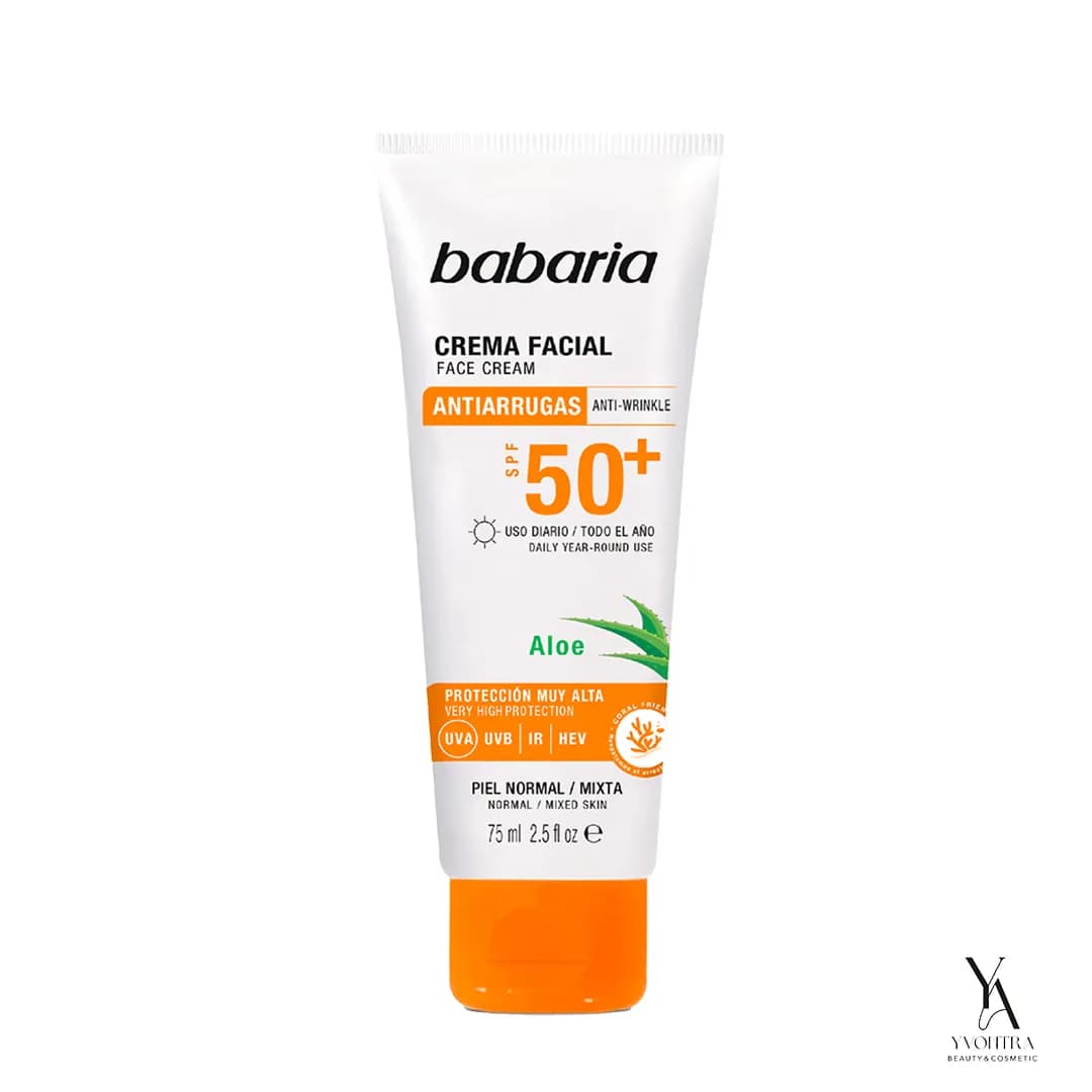 ضد آفتاب ضد پیری SPF50 باباریا BABARIA حاوی آلوورا حجم 75 میل — تصویر ۱۰