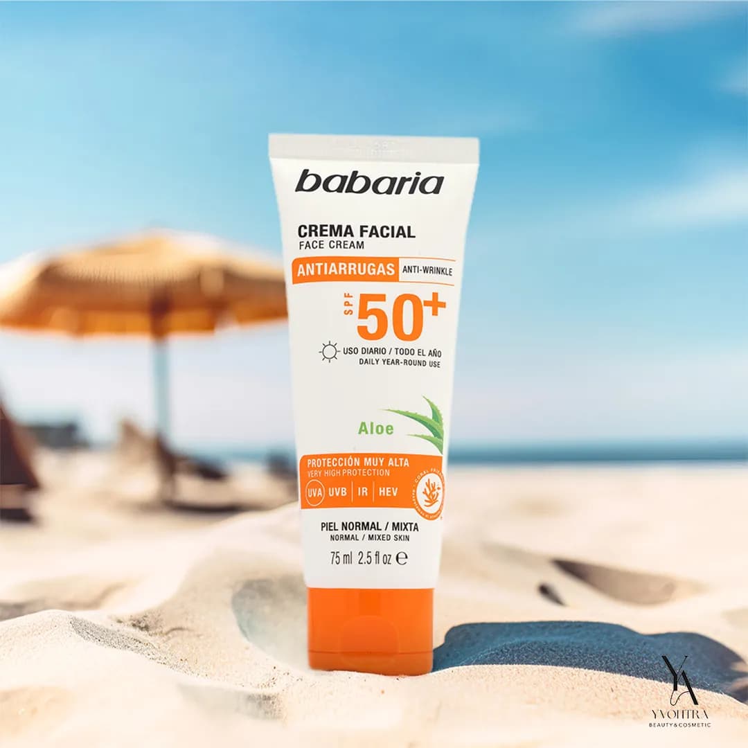 ضد آفتاب ضد پیری SPF50 باباریا BABARIA حاوی آلوورا حجم 75 میل — تصویر ۸