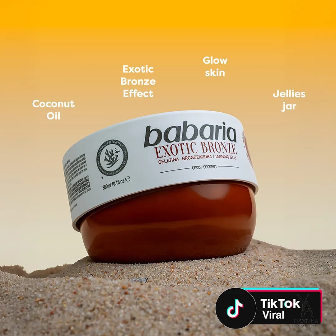 ژل برنزه کننده نارگیل spf0 باباریا BABARIA حجم 300 میل: برنزه شدن طبیعی و سریع — تصویر ۵