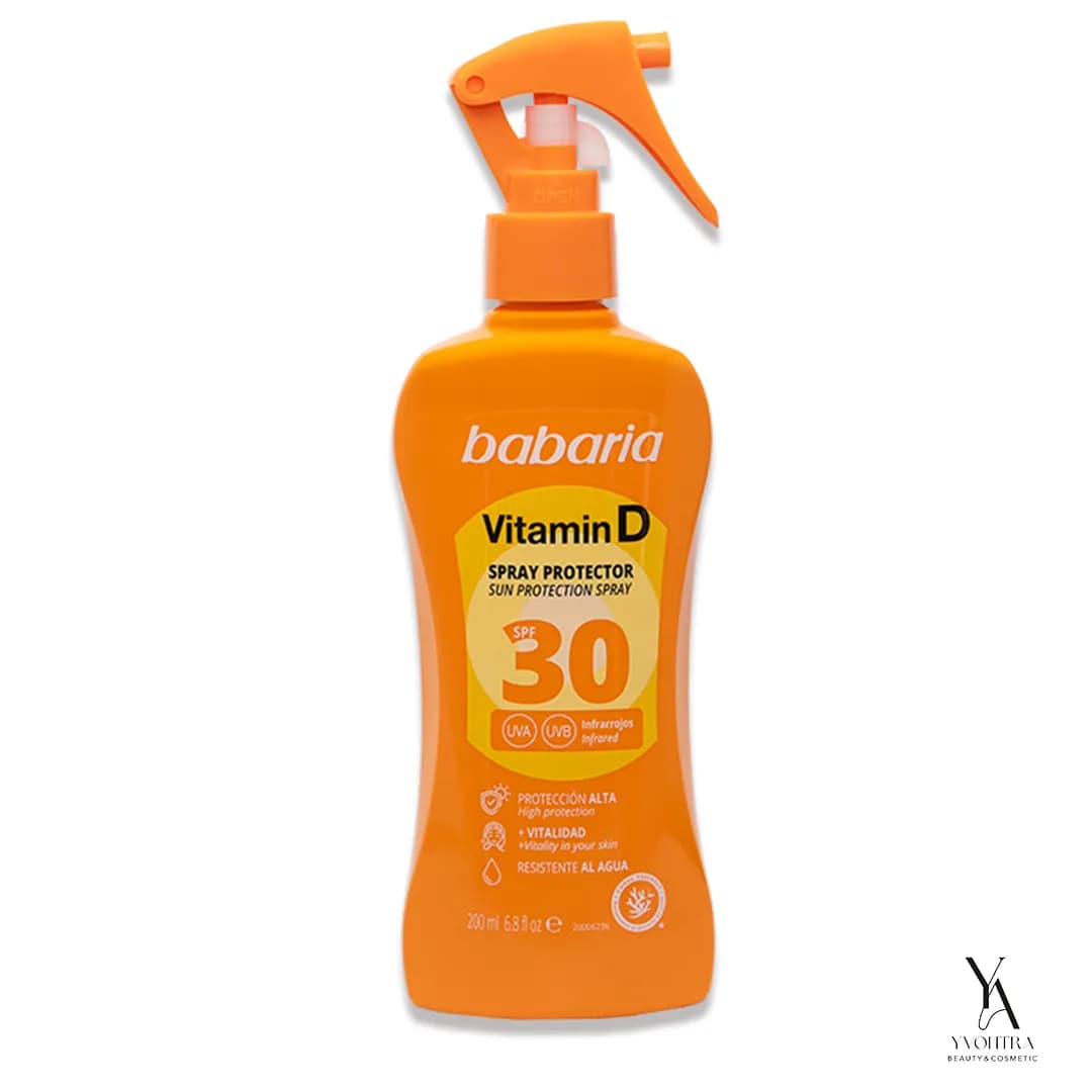 اسپری ضدآفتاب ویتامین D باباریا BABARIA با SPF30 حجم 200 میل — تصویر ۷