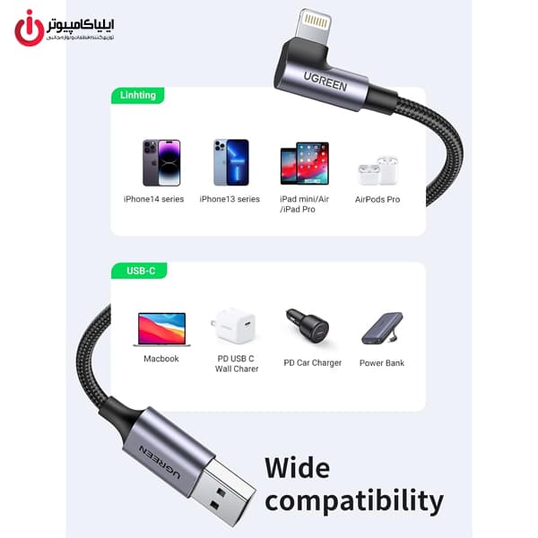 کابل شارژ Lightning یوگرین مدل UGREEN US299-60521 — تصویر ۳