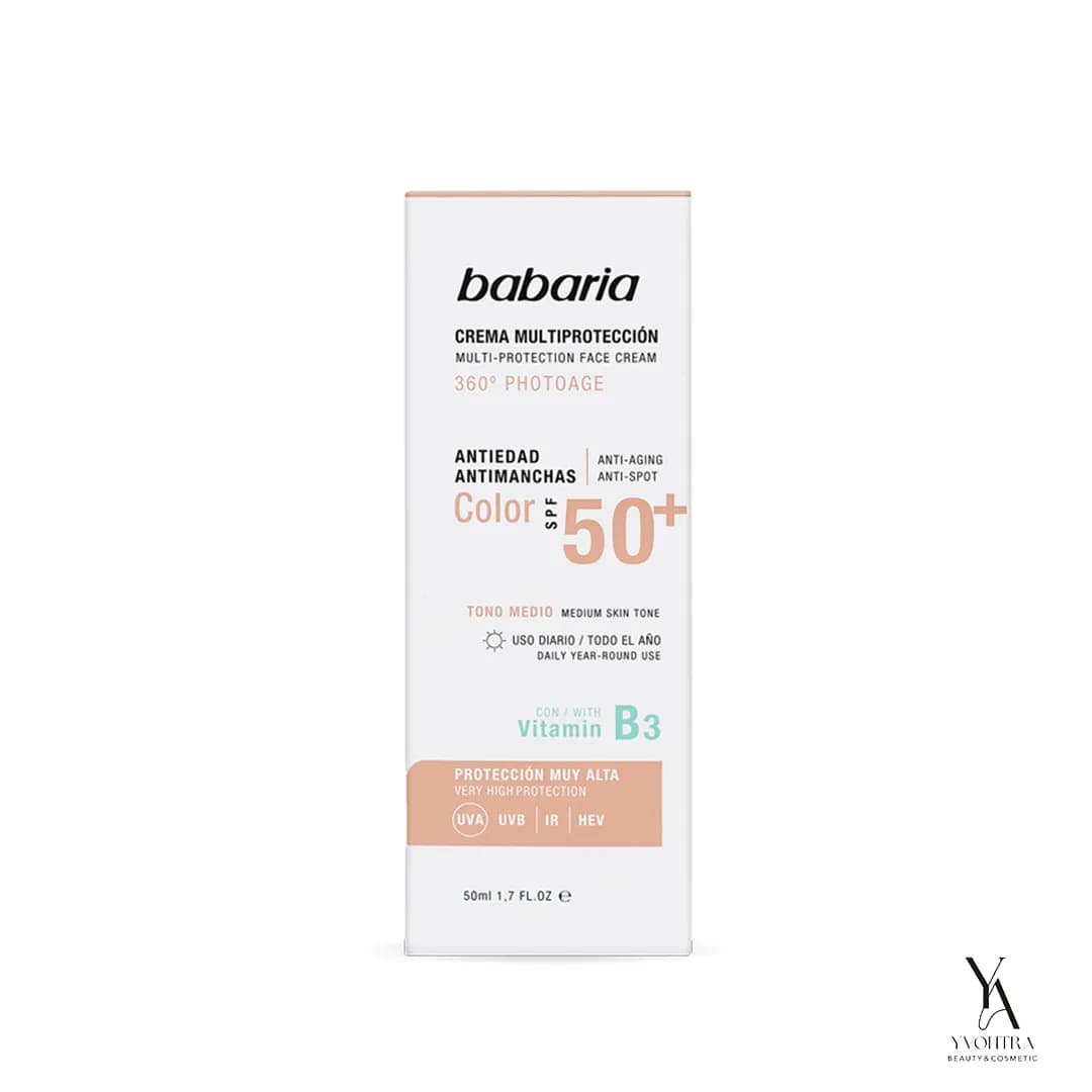کرم ضدآفتاب، ضدچروک و ضدلک رنگی باباریا BABARIA با SPF50 حجم 50 میل — تصویر ۴
