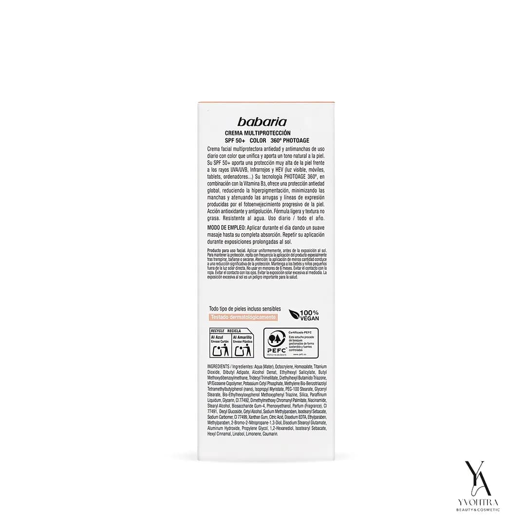 کرم ضدآفتاب، ضدچروک و ضدلک رنگی باباریا BABARIA با SPF50 حجم 50 میل — تصویر ۹