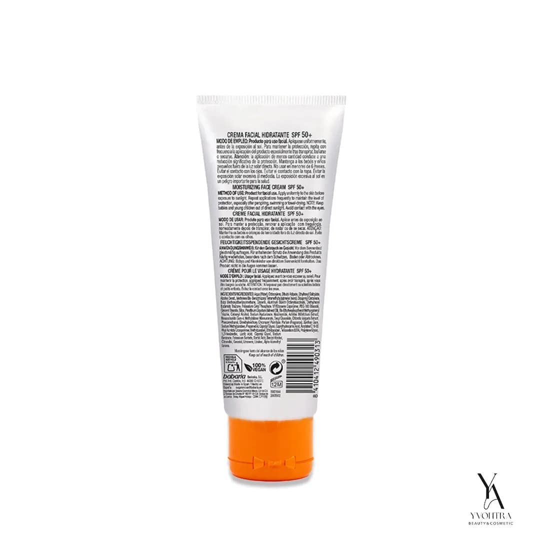 کرم ضدآفتاب هیالورونیک اسید باباریا BABARIA با SPF50 حجم 75 میل — تصویر ۵