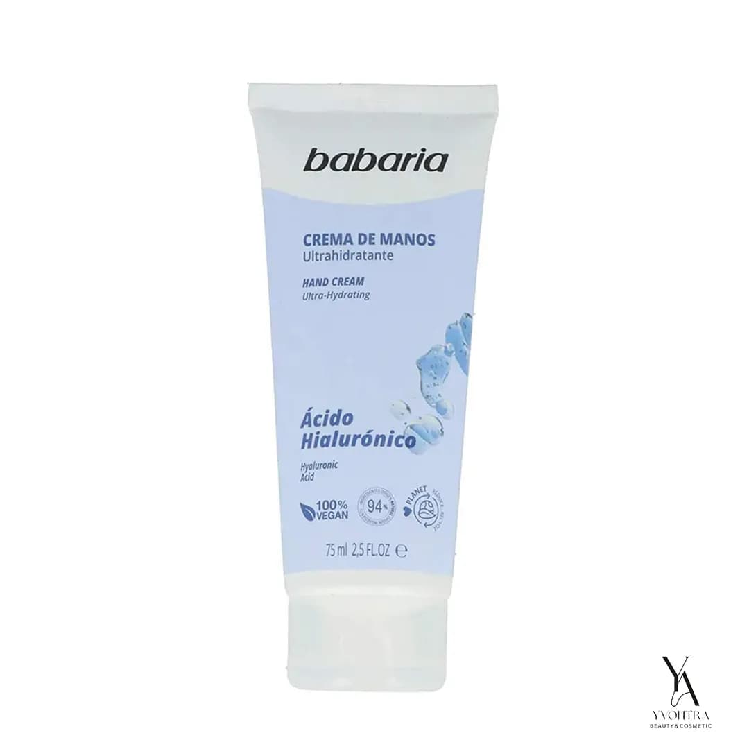 کرم دست آبرسان باباریا BABARIA حاوی هیالورونیک اسید حجم 75 میل