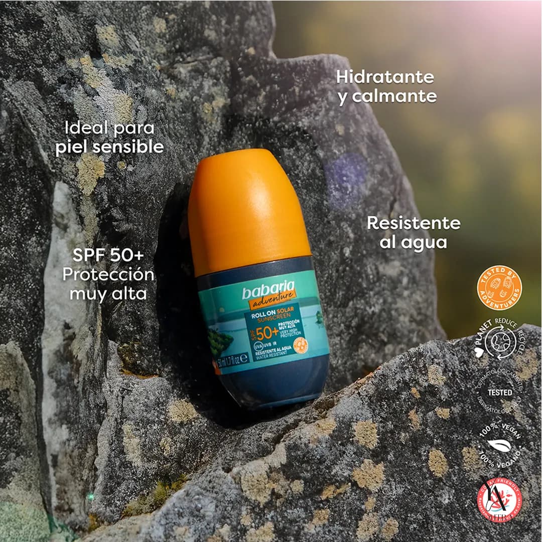 رول ضدتعریق و ضدآفتاب لیمیتد ادیشن باباریا BABARIA ضدآب و تسکین دهنده با SPF50 مناسب پوست حساس حجم 50 میل — تصویر ۸