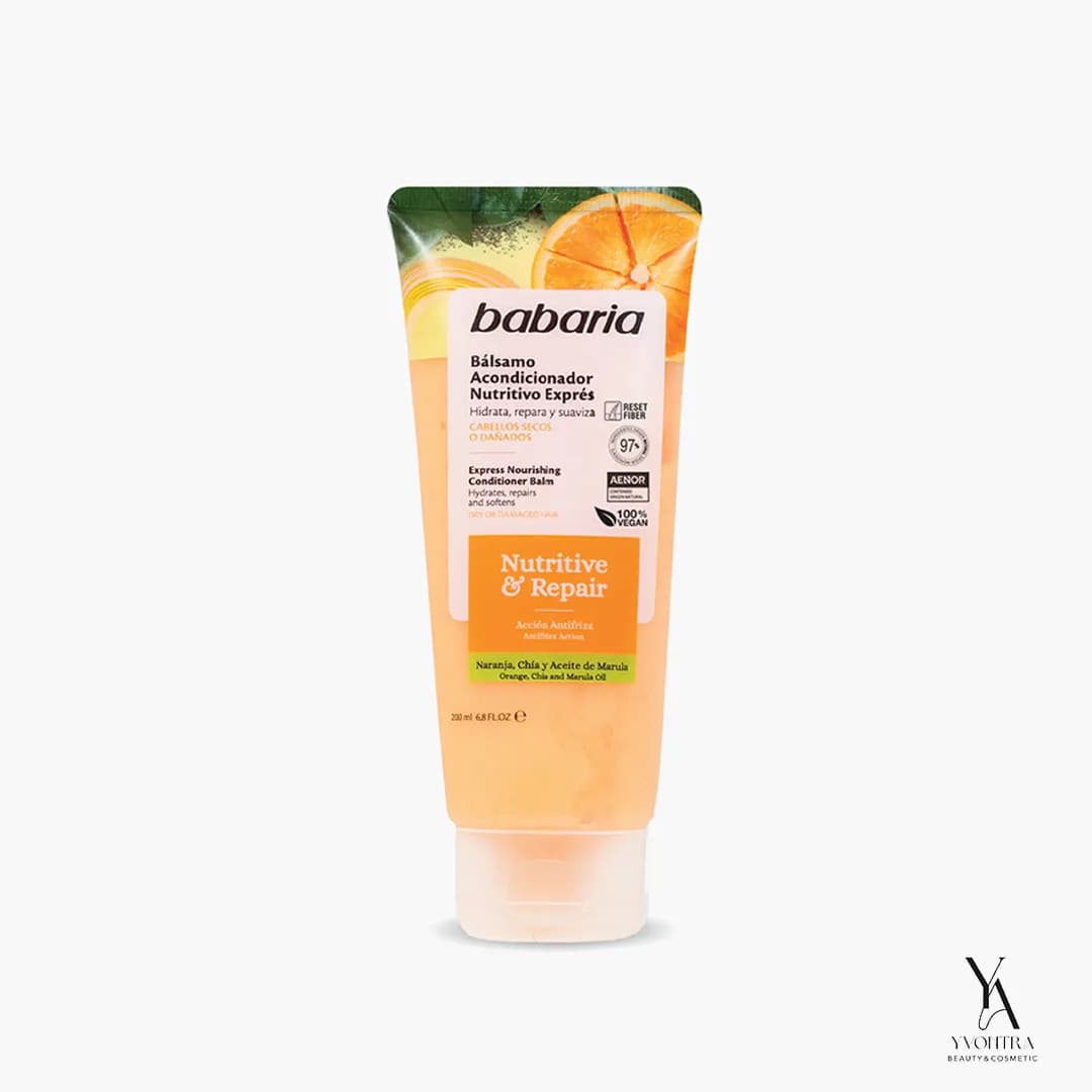 نرم کننده مو ترميم کننده باباریا BABARIA مدل Nutritive & Repair مخصوص موهای خشک و آسيب ديده حجم 200 ميل — تصویر ۴