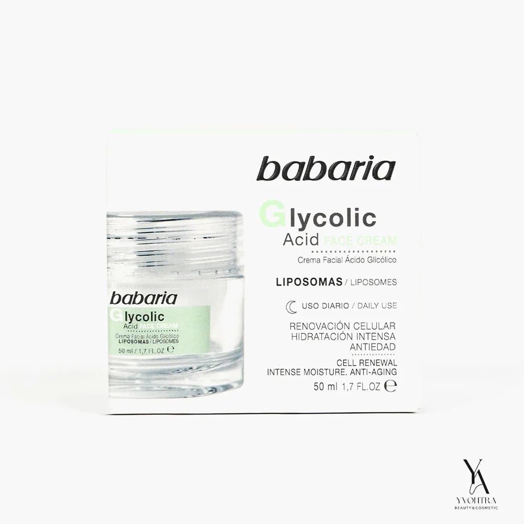 کرم گلیکولیک اسید ضد جوش و لایه بردار صورت باباریا BABARIA مدل Glycolic Acid حجم 50 میل