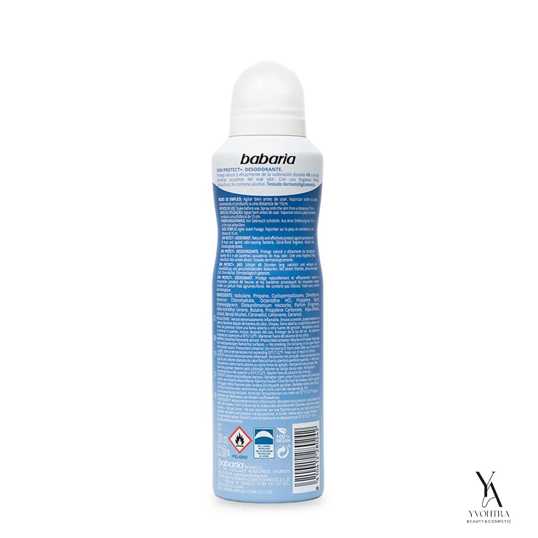 اسپری ضدتعریق اسکین پروتکت پلاس باباریا BABARIA مدل Skin Protect Plus حجم 200 میل — تصویر ۳