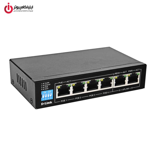 سوئیچ شبکه PoE دی-لینک مدل D-Link DGS-F1006P-E