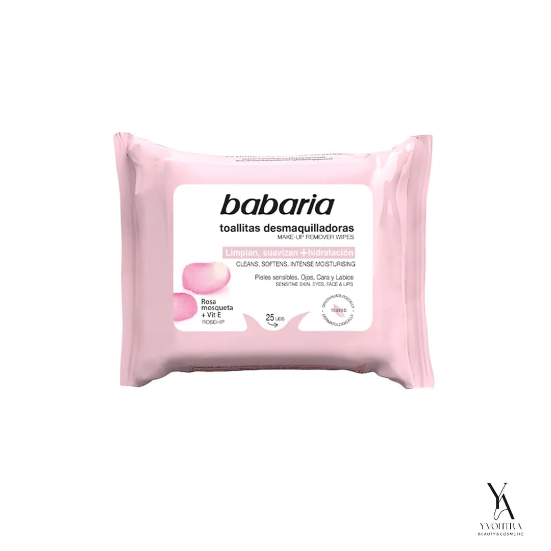 دستمال مرطوب آرایش پاک کن رز باباریا BABARIA تعداد 25 عددی — تصویر ۲