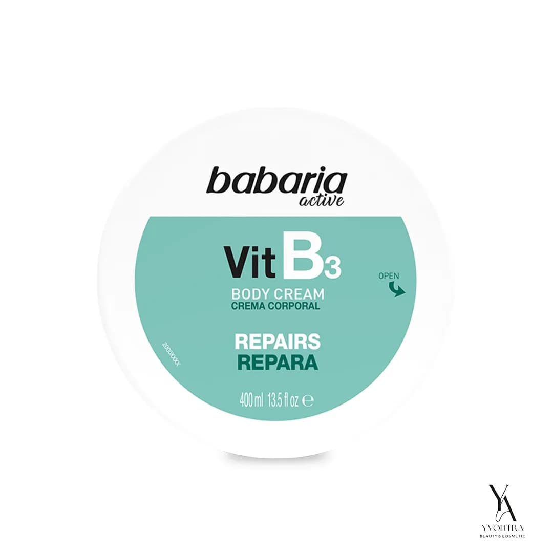 کرم ترمیم کننده بدن ویتامین B3 باباریا BABARIA حجم 400 میل — تصویر ۲