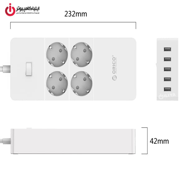 محافظ برق حرفهای اوریکو مدل ORICO HPC-4A5U-V1 — تصویر ۱۲