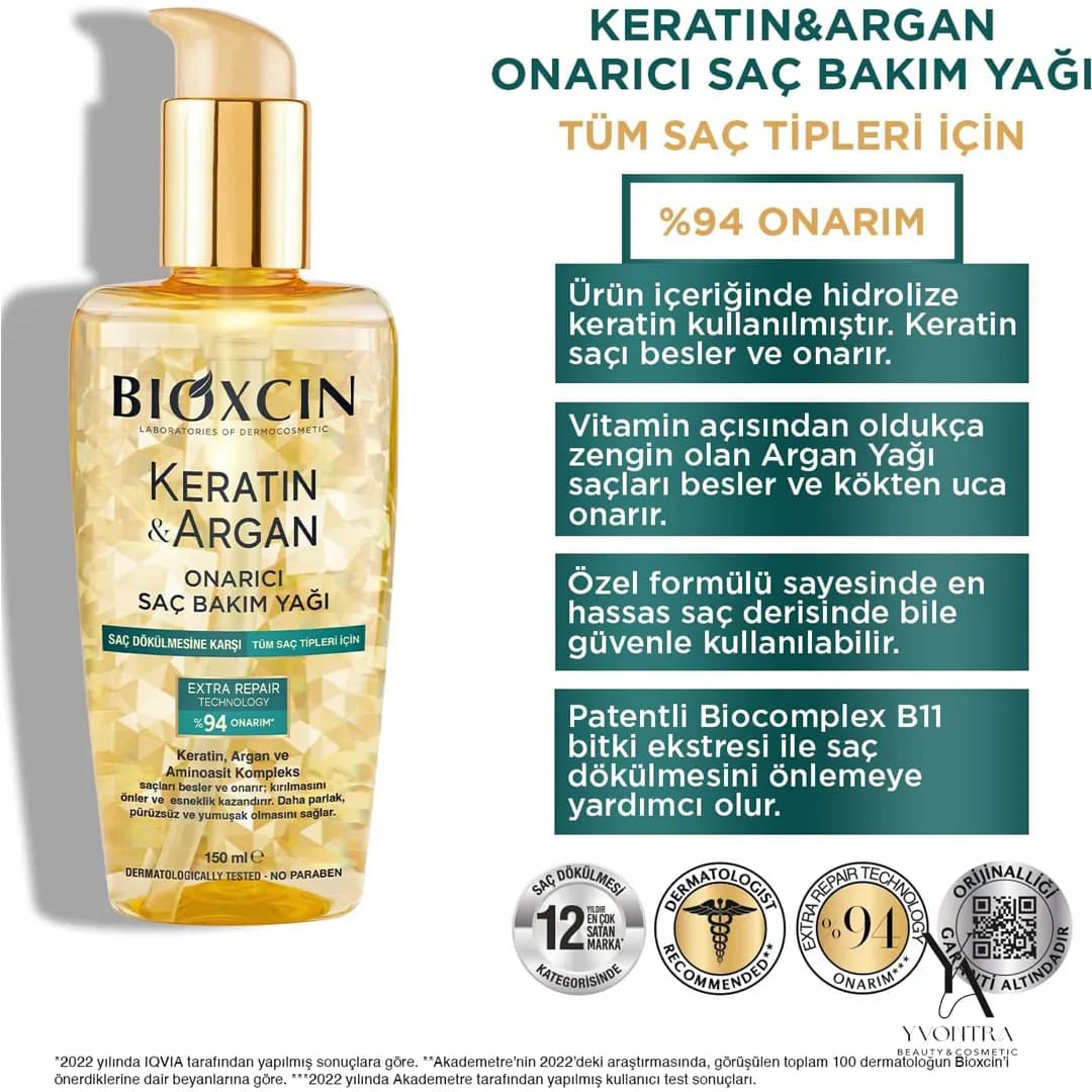 روغن ترمیم کننده و ضد ریزش بیوکسین Bioxcin حاوی کراتین و آرگان حجم 150 میل — تصویر ۸