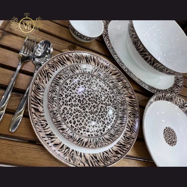 سرویس غذاخوری ارکوپال طرح پلنگی مدرن یا زبرا — تصویر ۶