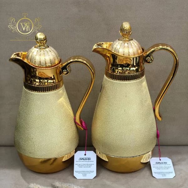 فلاسک دوقلو نگین دار ساده اکلیلی طلایی