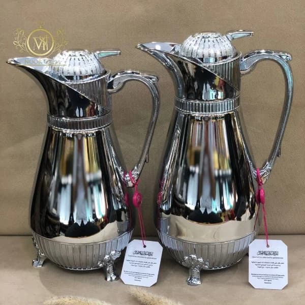 فلاسک دو قلو پایه دار درکنار نقره ای — تصویر ۴