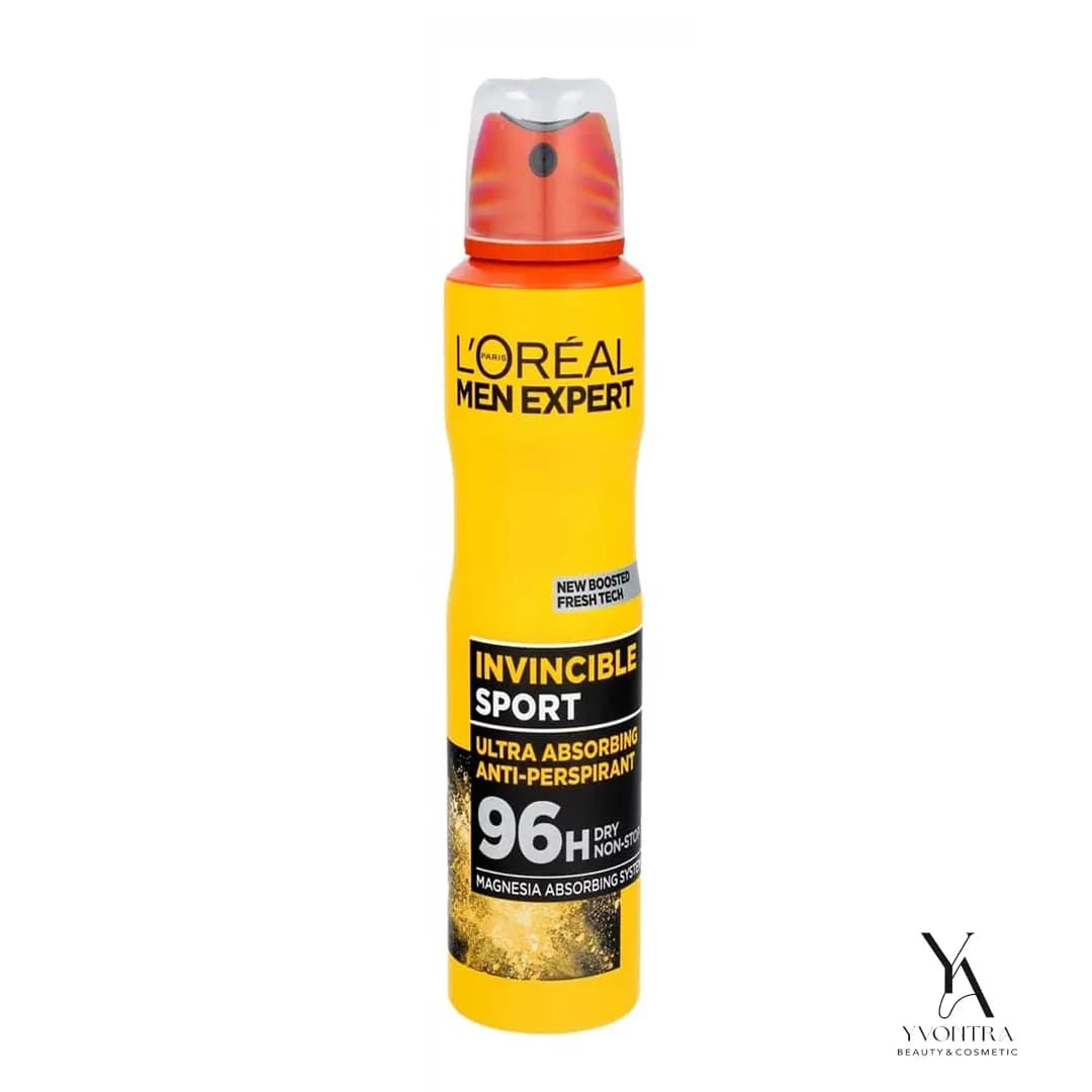 اسپری ضد تعریق مردانه 96 ساعته لورال LOreal مدل Invincible Sport حجم 250 میل — تصویر ۳