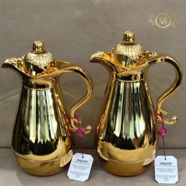 فلاسک دو قلو ساده طلایی — تصویر ۳
